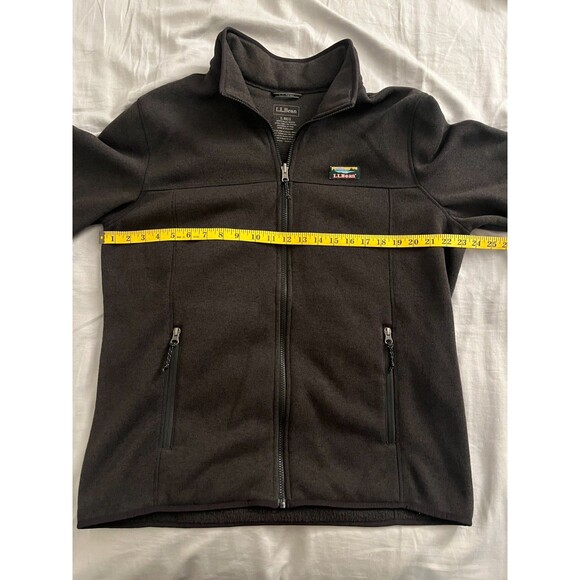 LL Bean Men's L REGULAR Fit Gray Full Zip Sweater Fleece Jacket Coat - Picture 8 of 12